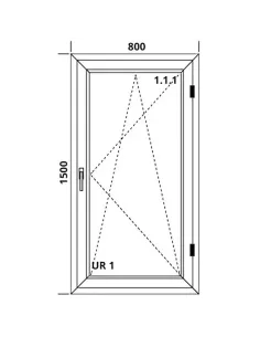 Okno PCV 80 x 150 cm Rozwierno-Uchylne Trzyszybowe Aluplast IDEAL 7000 2
