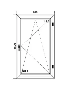 Okno PCV 90 x 150 cm Rozwierno-Uchylne Trzyszybowe Aluplast IDEAL 7000 2