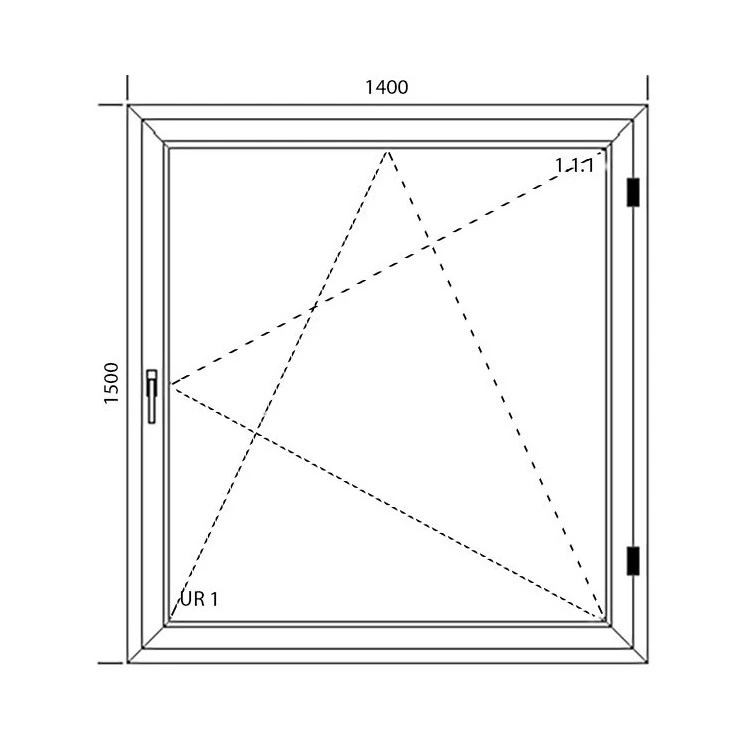 Okno PCV 1400 x 1500 Rozwierno-Uchylne Trzyszybowe Aluplast IDEAL 7000