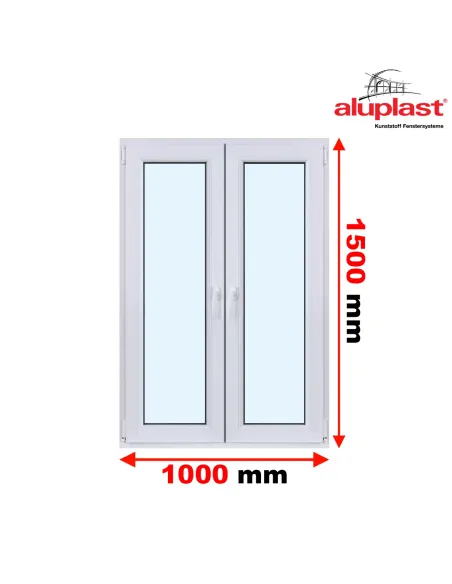 Okno PCV 100 x 150 cm Dwukwaterowe: Rozwierane + Rozwierno-uchylne Aluplast IDEAL 7000