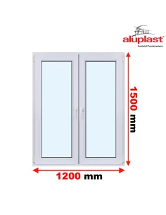 Okno PCV 120 x 150 cm Dwukwaterowe: Rozwierane + Rozwierno-uchylne Aluplast IDEAL 7000