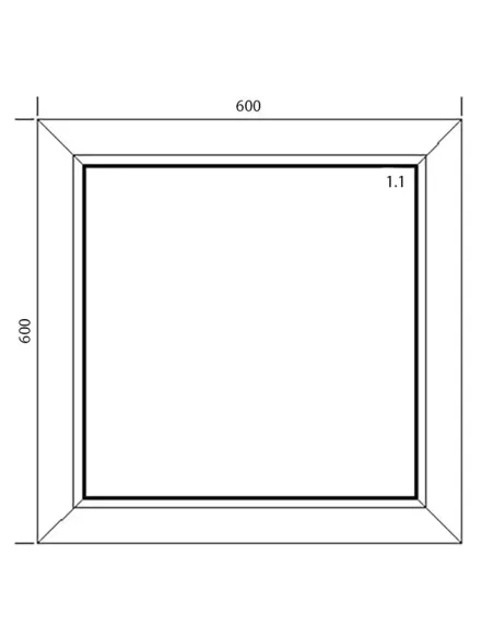 Okno PCV 60 x 60 cm FIX (Stałe) Aluplast IDEAL 7000