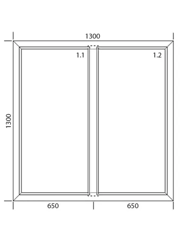Okno PCV 130 x 130 cm Dwukwaterowe: FIX+FIX (Stałe) Aluplast IDEAL 7000