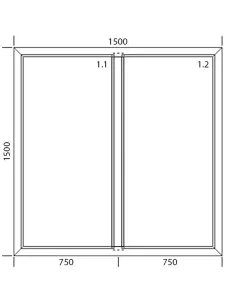 Okno PCV 150 x 150 cm Dwukwaterowe: FIX+FIX (Stałe) Aluplast IDEAL 7000 2