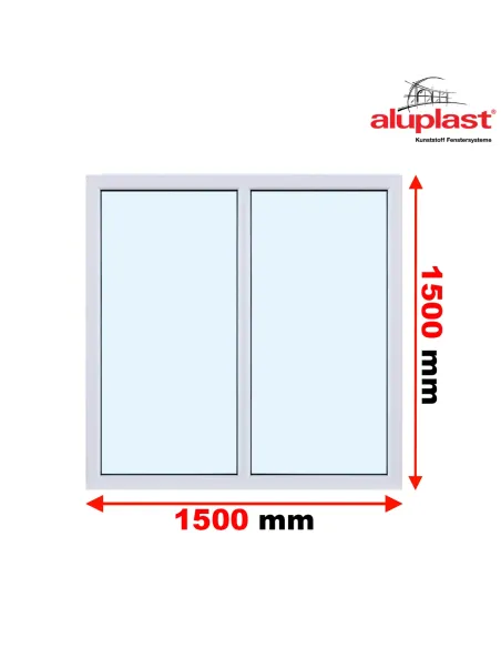 Okno PCV 150 x 150 cm Dwukwaterowe: FIX+FIX (Stałe) Aluplast IDEAL 7000
