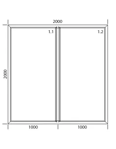 Okno PVC 200 x 200 cm Dwukwaterowe: FIX+FIX (Stałe) Aluplast IDEAL 7000 2