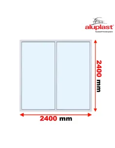 Okno PCV 240 x 240 cm Dwukwaterowe: FIX+FIX (Stałe) Aluplast IDEAL 7000