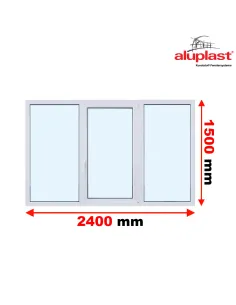 Okno PCV 240 x 150 cm Trzykwaterowe: FIX+RU+FIX - Aluplast IDEAL 7000