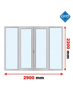 Drzwi Balkonowe PCV 2900 x 2200 mm Trzyszybowe Veka Softline 82 MD