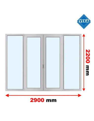 Drzwi Balkonowe PCV 2900 x 2200 mm Trzyszybowe Veka Softline 82 MD