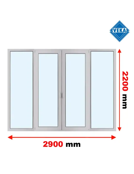 Drzwi Balkonowe PCV 2900 x 2200 mm Trzyszybowe Veka Softline 82 MD