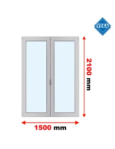 Drzwi Balkonowe PCV 1500 x 2100 mm Trzyszybowe Veka Softline 82 MD