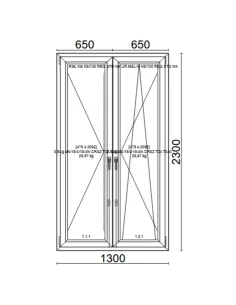 Drzwi Balkonowe PCV 1300 x 2300 mm Trzyszybowe Veka Softline 82 MD 2