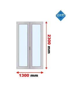 Drzwi Balkonowe PCV 1300 x 2300 mm Trzyszybowe Veka Softline 82 MD
