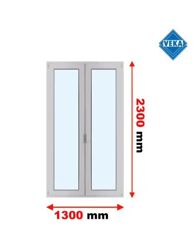 Drzwi Balkonowe PCV 1300 x 2300 mm Trzyszybowe Veka Softline 82 MD