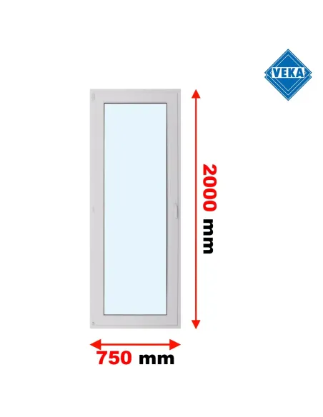 Drzwi Balkonowe PCV 750 x 2000 mm Trzyszybowe Veka Softline 82 MD