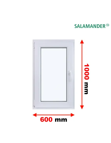 Okno PCV 60 x 100 cm Rozwierno-Uchylne Trzyszybowe Salamander BluEvolution 82