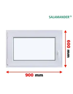 Okno PCV 90 x 60 cm Rozwierno-Uchylne Trzyszybowe Salamander BluEvolution 82