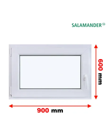 Okno PCV 90 x 60 cm Rozwierno-Uchylne Trzyszybowe Salamander BluEvolution 82