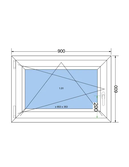 Okno PCV 90 x 60 cm Rozwierno-Uchylne Trzyszybowe Salamander BluEvolution 82