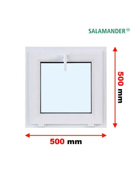 Okno PCV 50 x 50 cm Uchylne Trzyszybowe Salamander BluEvolution 82