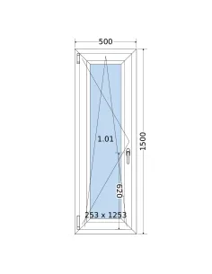 Okno PCV 50 x 150 cm Rozwierno-Uchylne Trzyszybowe Salamander BluEvolution 82 2