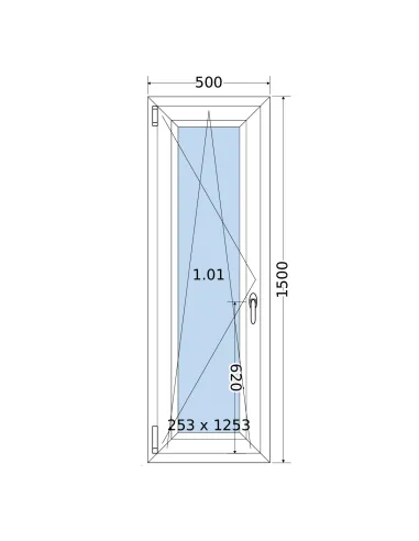 Okno PCV 50 x 150 cm Rozwierno-Uchylne Trzyszybowe Salamander BluEvolution 82