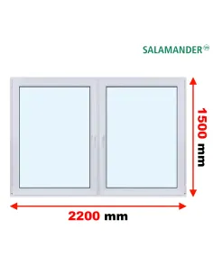 Okno PCV 220 x 150 cm Rozwierne | Rozwierno-Uchylne Trzyszybowe Salamander BluEvolution 82
