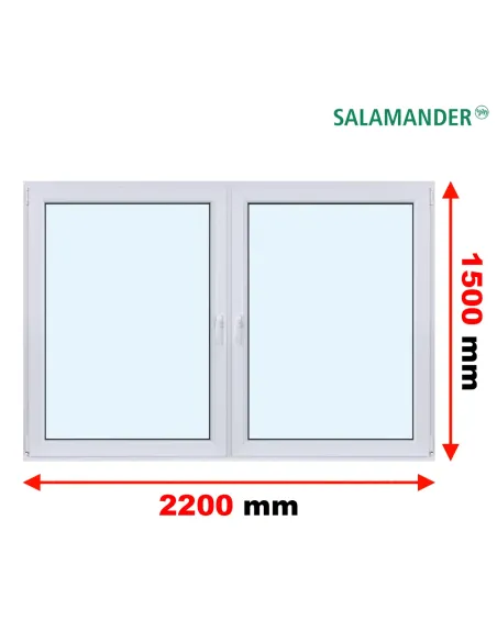 Okno PCV 220 x 150 cm Rozwierne | Rozwierno-Uchylne Trzyszybowe Salamander BluEvolution 82