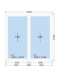 Okno PCV 130 x 130 cm Stałe (FIX) Trzyszybowe Salamander BluEvolution 82 2