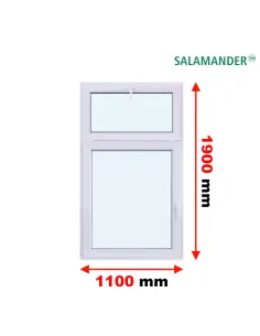 Okno PCV 110 x 190 cm Uchylne + Rozwierno Uchylne Trzyszybowe Salamander BluEvolution 82