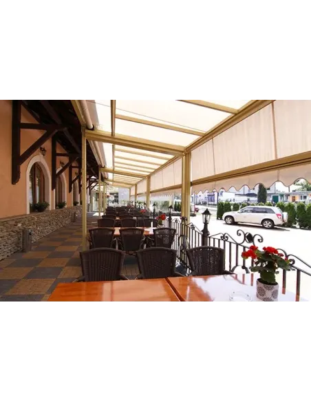 Pergola przyścienna 200 x 500 cm - materiałowa