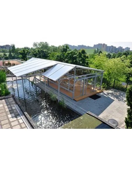 Pergola przyścienna 200 x 500 cm - materiałowa