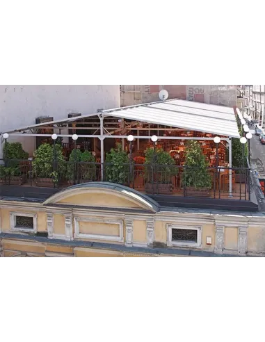 Pergola przyścienna 400 x 700 cm - materiałowa