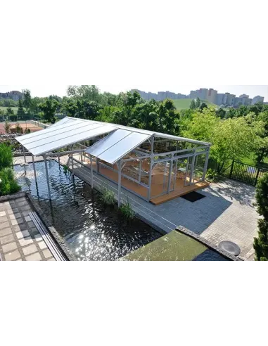 Pergola przyścienna 400 x 700 cm - materiałowa