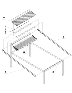 Pergola przyścienna 400 x 700 cm - materiałowa 2