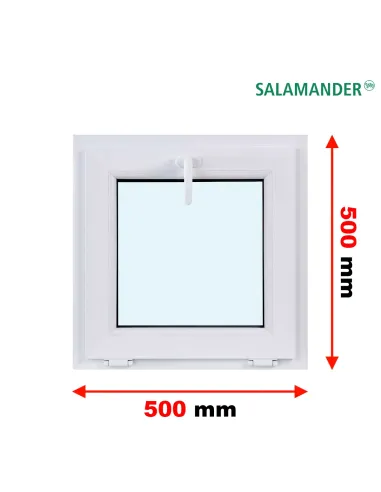 Okno PCV 50 x 50 cm Uchylne Dwuszybowe Salamander GreenEvolution 76