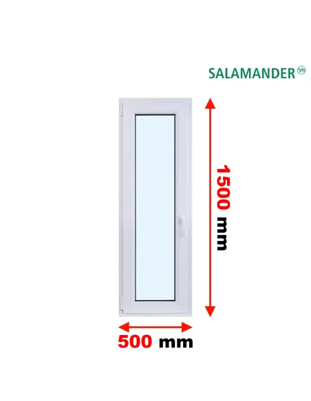 Okno PCV 50 x 150 cm Rozwierno-Uchylne Dwuszybowe Salamander GreenEvolution 76