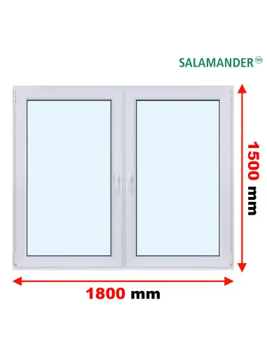 Okno PCV 180 x 150 cm Rozwierne | Rozwierno-Uchylne Dwuszybowe Salamander GreenEvolution 76