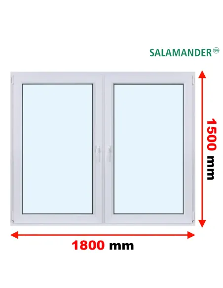Okno PCV 180 x 150 cm Rozwierne | Rozwierno-Uchylne Dwuszybowe Salamander GreenEvolution 76