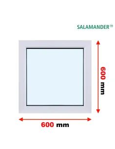 Okno PCV 60 x 60 cm Stałe (FIX) Dwuszybowe Salamander GreenEvolution 76