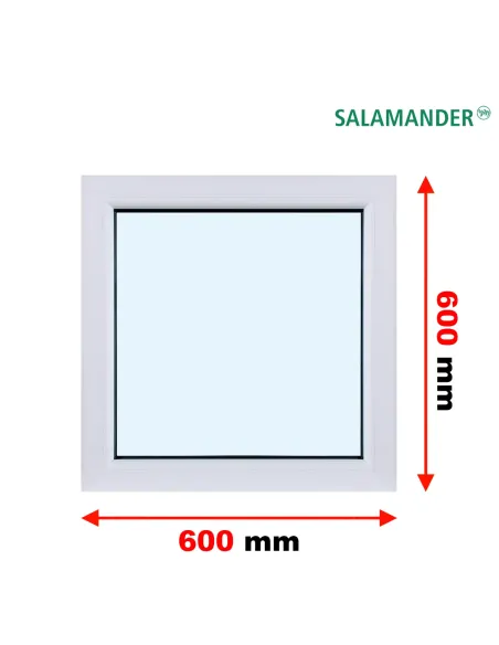 Okno PCV 60 x 60 cm Stałe (FIX) Dwuszybowe Salamander GreenEvolution 76