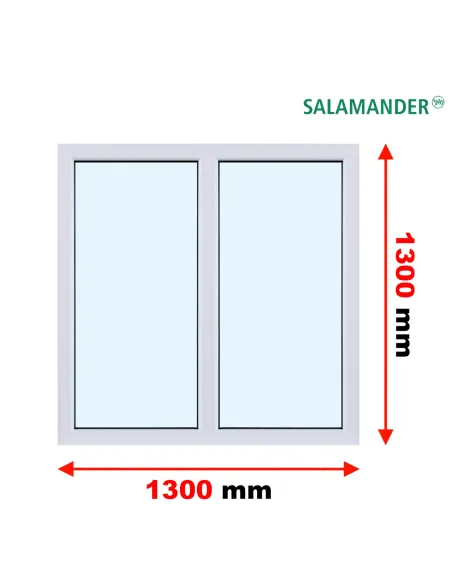 Okno PCV 130 x 130 cm Stałe (FIX) Dwuszybowe Salamander GreenEvolution 76