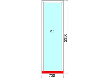 Okno drewniane 700 x 2350 mm