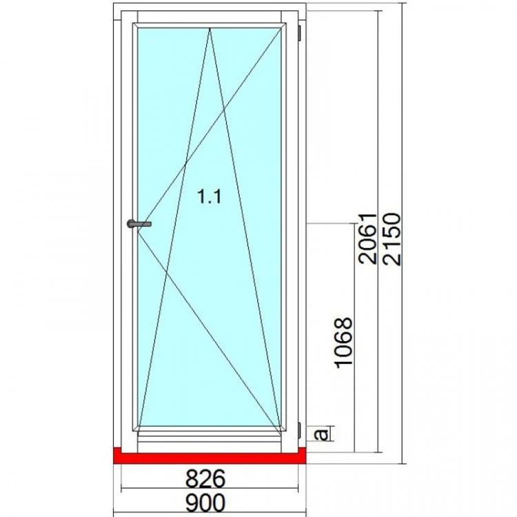 Okno drewniane 900 x 1500 mm