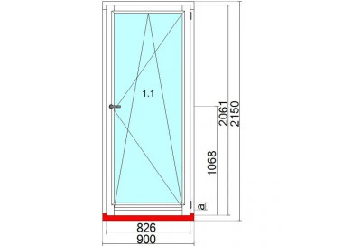 Okno drewniane 900 x 1500 mm