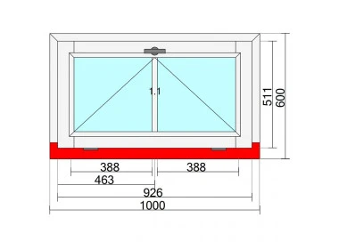 Okno drewniane 1000 x 600 mm