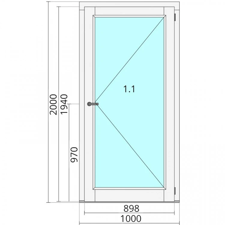 Okno drewniane 1000 x 2000 mm