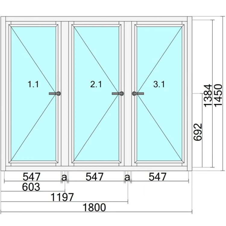 Okno drewniane 1800 x 1450 mm
