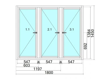 Okno drewniane 1800 x 1450 mm
